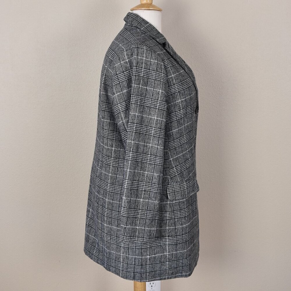 Ellos Plaid Houndstooth Wool Coat NEW 22 - Picture 3 of 9